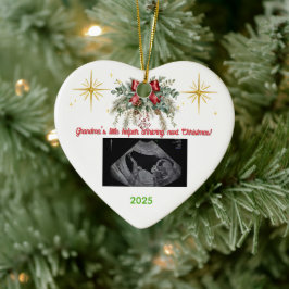 Merry Christmas Pregnancy Ultrasound Photo Grandma Keramik Ornament