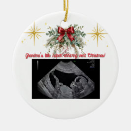 Merry Christmas Pregnancy Ultrasound Photo Grandma Keramik Ornament