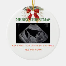 Merry Christmas Pregnancy Ultrasound Photo Grandma Keramik Ornament