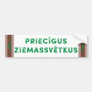 Merry Christmas Priecīgus Ziemassvētkus Autoaufkleber