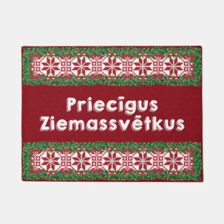 Merry Christmas Priecīgus Ziemassvētkus Fußmatte
