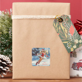 Merry Christmas Quadratischer Aufkleber