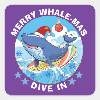 Merry Christmas Quadratischer Aufkleber