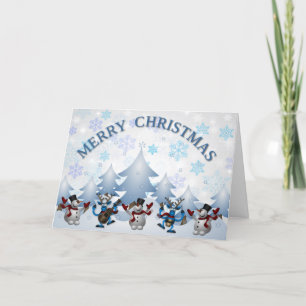 Merry Christmas Quote Blue Text Feiertagskarte