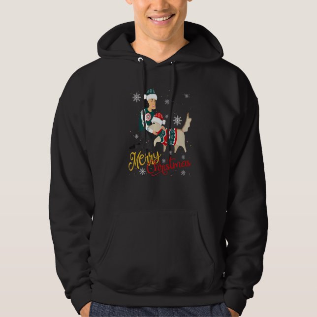 Merry Christmas quote Dog cool Dog Christmas Hoodie (Vorderseite)