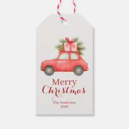 Merry Christmas Red Car – Personalized Holiday  Geschenkanhänger