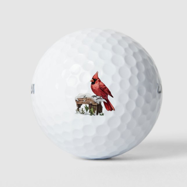 Merry Christmas Red Cardinal     Golfball (Vorderseite)