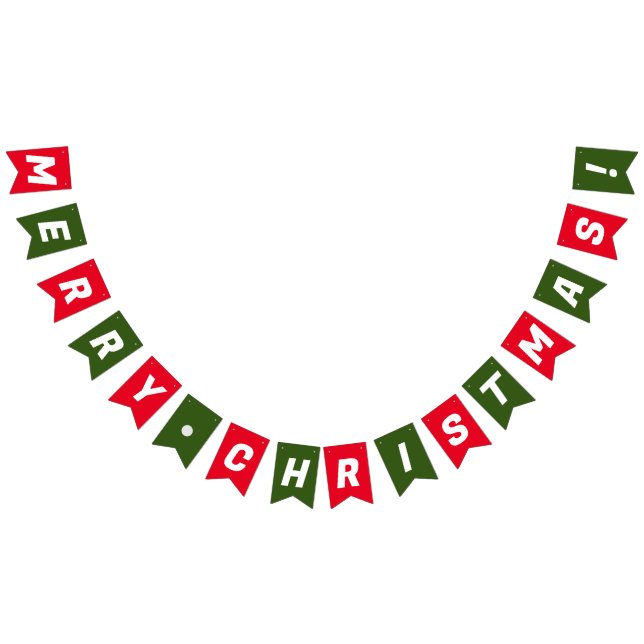 MERRY CHRISTMAS RED GREEN WIMPELKETTE (Alle)