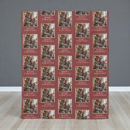 Merry Christmas Red Photo Holiday Fleecedecke