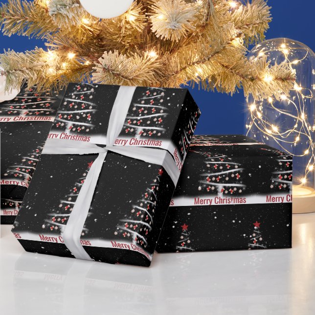 Merry Christmas Red Socks and Baseball Ornaments  Geschenkpapier (Feiertage)