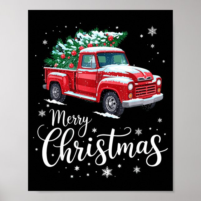 Merry Christmas Red Truck Family Matching Christma Poster (Vorne)