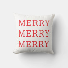 Merry Christmas Red & White Throw Pillow Kissen