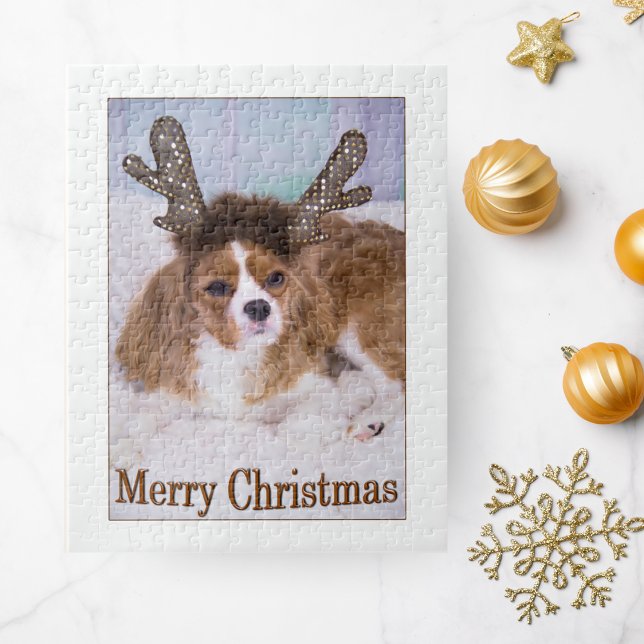Merry Christmas Reindeer Cavalier King Charles Puzzle (Von Creator hochgeladen)