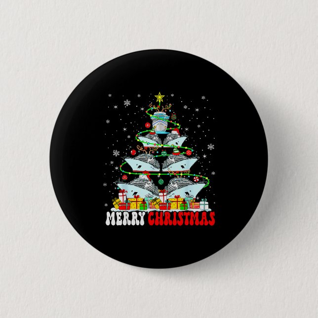 Merry Christmas Reindeer Elf Santa Cruise Ships Xm Button (Vorderseite)
