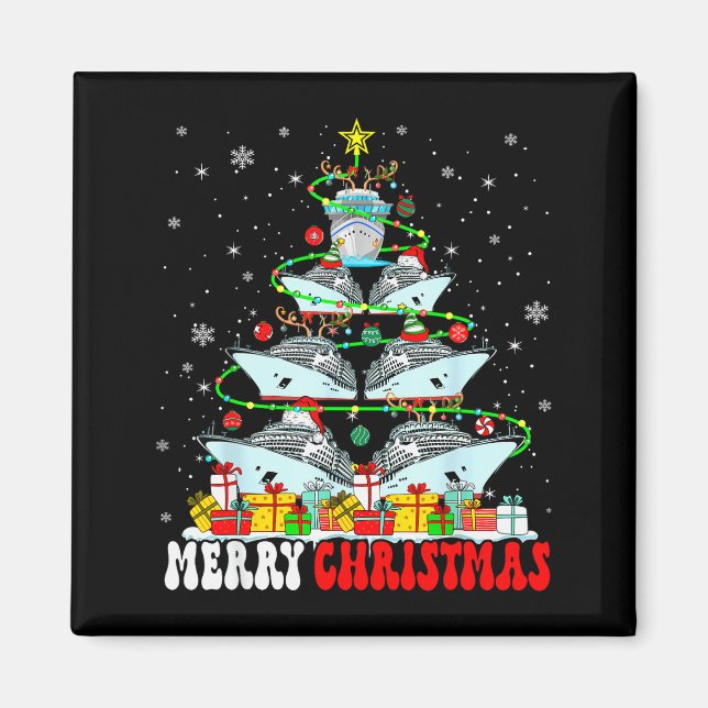 Merry Christmas Reindeer Elf Santa Cruise Ships Xm Magnet (Vorne)