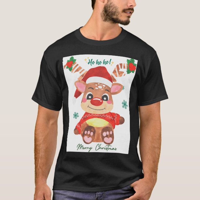 Merry Christmas Reindeer Festive Fun Toddler  T-Shirt (Vorderseite)