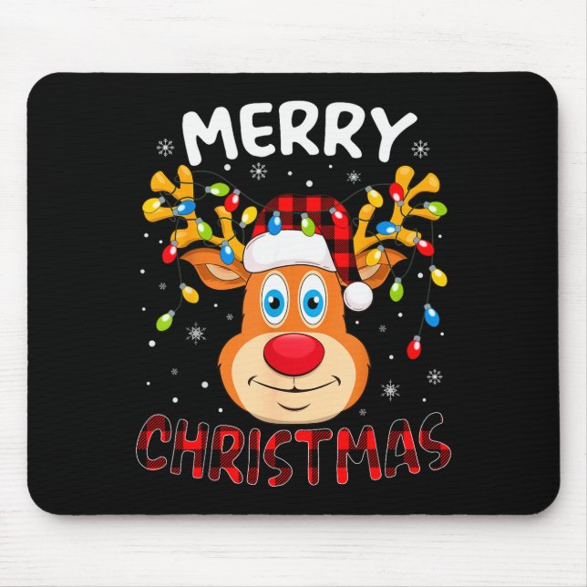 Merry Christmas Reindeer Xmas Family Men Women Kid Mousepad (Vorne)
