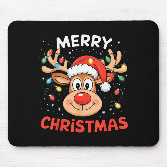 Merry Christmas Reindeer Xmas Family Men Women Kid Mousepad (Vorne)