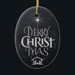 Merry CHRISTmas Religious Chalkboard Calligrafy Keramik Ornament<br><div class="desc">Wir sagen "Frohe Weihnachten", aber oft vergessen wir den Ursprung der Worte. Die originelle Handschrift verwendet ihr einzigartiges Design, um die Geschichte einfach und elegant im modischen und lustigen Chalkboard-Look zu erzählen. Zeigen Sie Ihren CHRISTmas Geist. Finden Sie dieses entworfene Schriftstück auf anderen Produkten - einfach nur Karo aus unserem...</div>