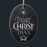 Merry CHRISTmas Religious Chalkboard Calligrafy Keramik Ornament<br><div class="desc">Wir sagen "Frohe Weihnachten", aber oft vergessen wir den Ursprung der Worte. Die originelle Handschrift verwendet ihr einzigartiges Design, um die Geschichte einfach und elegant im modischen und lustigen Chalkboard-Look zu erzählen. Zeigen Sie Ihren CHRISTmas Geist. Finden Sie dieses entworfene Schriftstück auf anderen Produkten - einfach nur Karo aus unserem...</div>