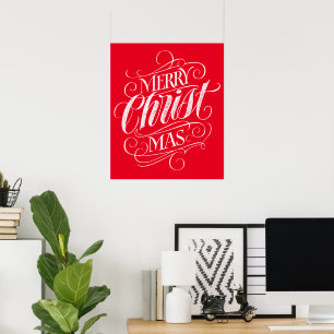 Merry CHRISTmas Religious Chalkboard Calligrafy Poster