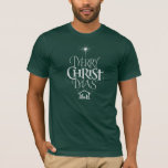 Merry CHRISTmas Religious Chalkboard Calligrafy T-Shirt<br><div class="desc">Wir sagen "Frohe Weihnachten",  aber oft vergessen wir den Ursprung der Worte. Die originale Handschrift verwendet ihr einzigartiges Design,  um die Geschichte einfach und elegant zu erzählen. Zeigen Sie Ihren CHRISTmas Geist.</div>