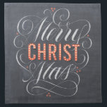 Merry CHRISTmas Religious Marquee Chalkboard Chalk Serviette<br><div class="desc">Lichte seinen Namen in marquee Lichtern auf und erinnere dich daran, warum wir "Fröhliche Weihnachten" sagen. Dieses Design kommt in ein paar Variationen und Sie könnten gewollt, sie alle zu Karo zu sehen, genau welche Richtung Sie gewollt haben. Die berufliche Schrift von Ivan Angelic wird in Schwarz mit weißem Hintergrund...</div>