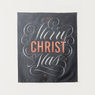 Merry CHRISTmas Religious Marquee Chalkboard Chalk Wandteppich