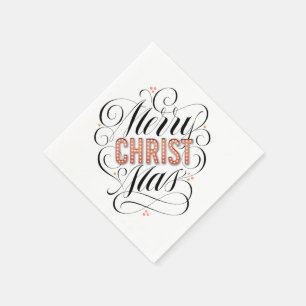 Merry CHRISTmas Religious Marquee Sign Calligraphy Serviette