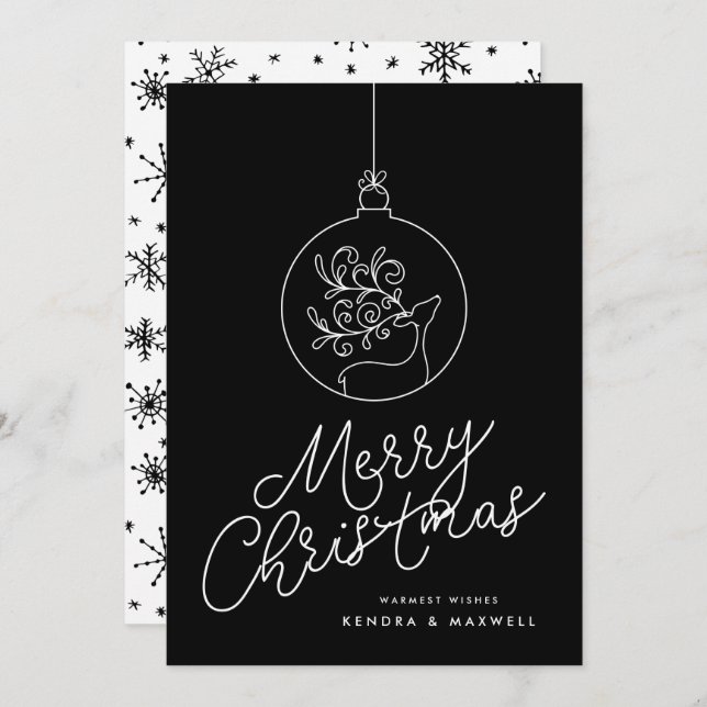 MERRY CHRISTMAS Rentierfische Schneeflocken (Vorne/Hinten)