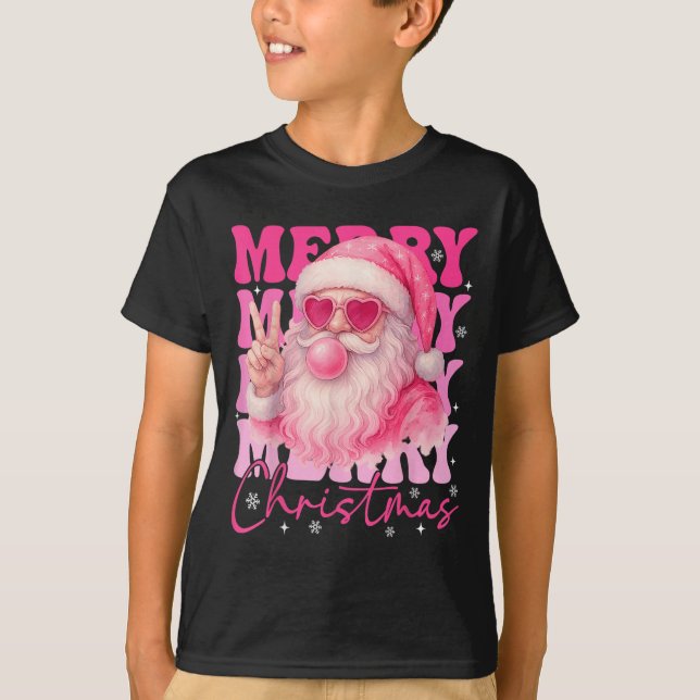 Merry Christmas Retro Nk Santa Bubblegum Xmas Holi T-Shirt (Vorderseite)