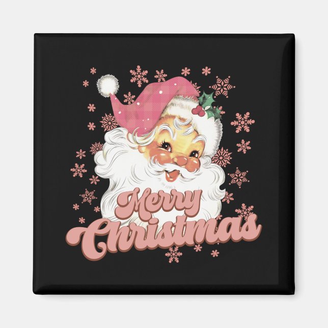Merry Christmas Retro Tygraphy Santa Nk Hat T Shir Magnet (Vorne)