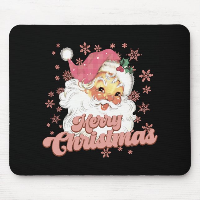 Merry Christmas Retro Tygraphy Santa Nk Hat T Shir Mousepad (Vorne)
