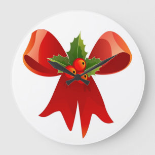 "MERRY CHRISTMAS" RIBBON BOW GROßE WANDUHR