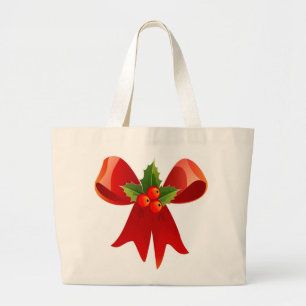 "MERRY CHRISTMAS" RIBBON BOW JUMBO STOFFBEUTEL