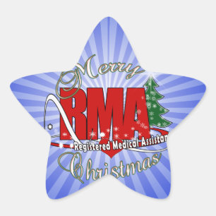 MERRY CHRISTMAS RMA REGISTRIERTER MEDIZINISCHER HI Stern-Aufkleber