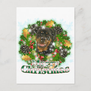 Merry Christmas Rottweiler Feiertagspostkarte