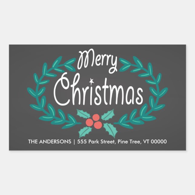 MERRY CHRISTMAS RÜCKSENDEADRESSE STICKERS (Vorderseite)