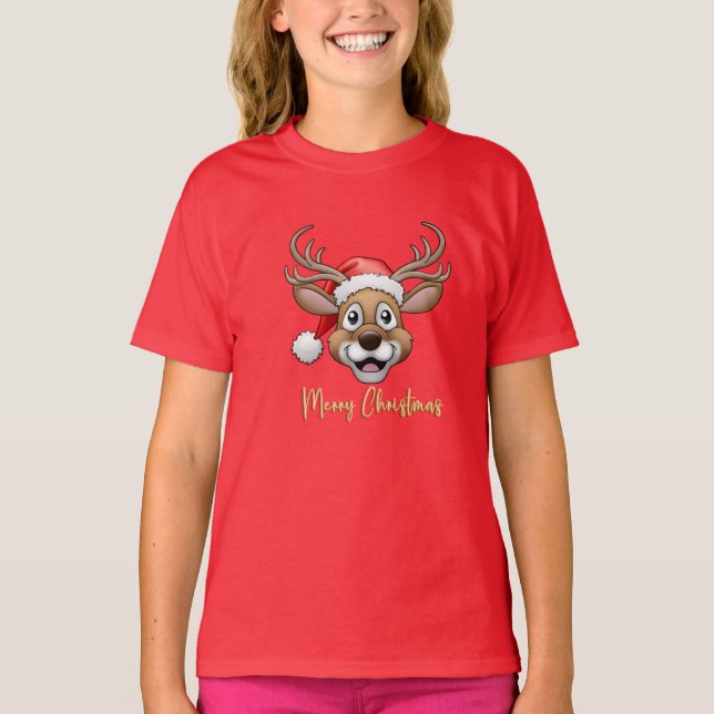 Merry Christmas Rudolf T-Shirt (Vorderseite)