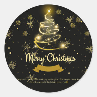 MERRY CHRISTMAS RUNDER AUFKLEBER