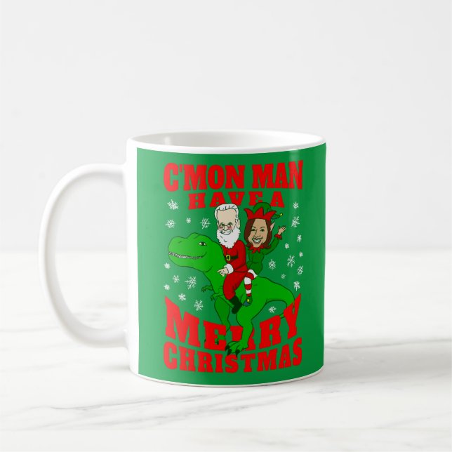 merry christmas santa biden kamala harris dinosaur kaffeetasse (Links)