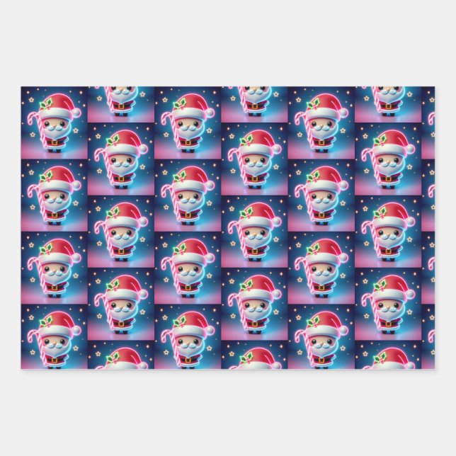 Merry Christmas Santa Candy Geschenkpapier Set (Vorderseite)