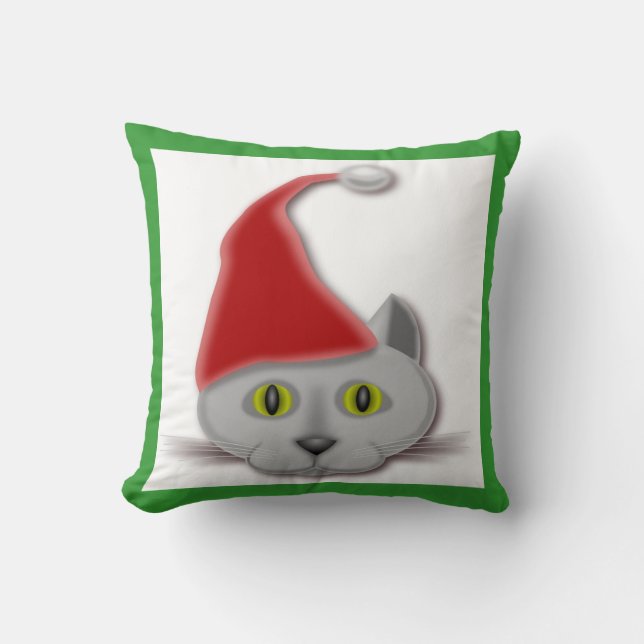 "MERRY CHRISTMAS" SANTA CAT KISSEN (Vorderseite)