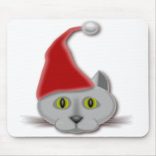 "MERRY CHRISTMAS" SANTA CAT MOUSEPAD