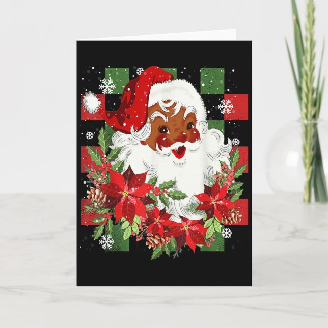 Merry Christmas Santa Claus Black Afro African Ame Karte (Vorderseite)