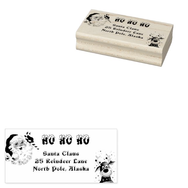 Merry Christmas Santa Claus Candy Cane Reindeer Gummistempel (Stempel)