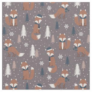 Merry Christmas Santa Claus Fox Pattern Stoff