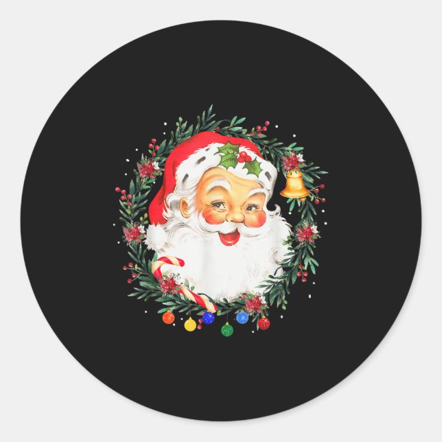 Merry Christmas Santa Claus Nk Afro African Americ Runder Aufkleber (Vorderseite)