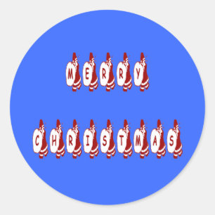 Merry Christmas Santa Claus Runder Aufkleber