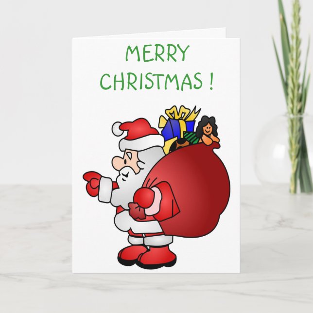 "MERRY CHRISTMAS" SANTA FEIERTAGSKARTE (Vorderseite)